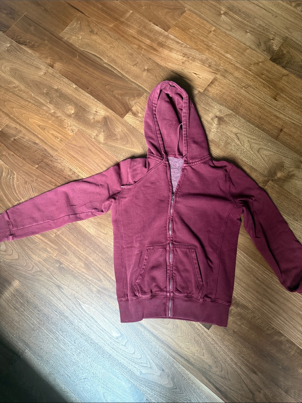 John Galt Women's Maroon Zip Hoodie - Classic Casual Layer - slim fit